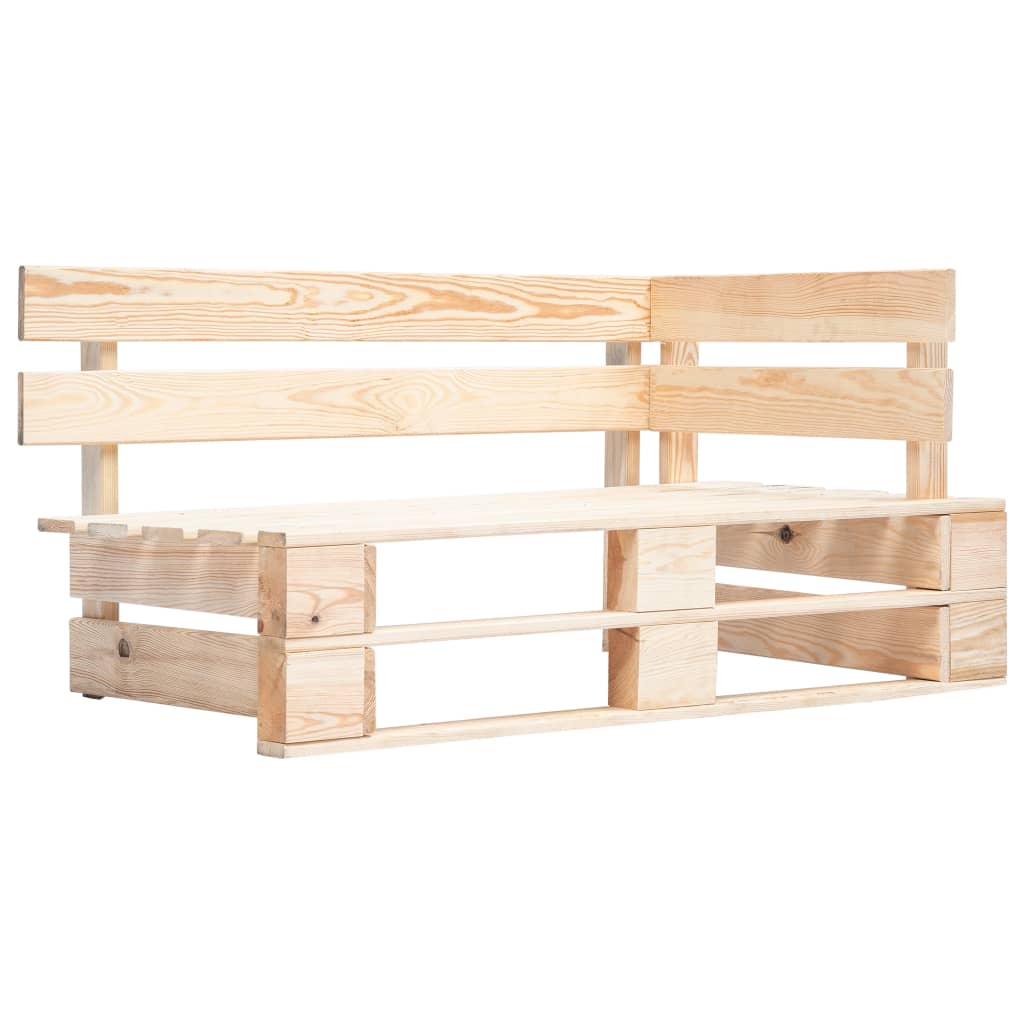 Panca Angolare da Giardino su Pallet in Legno Bianca